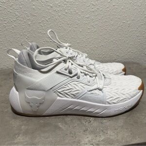 Under Armour Project Rock 6 UA White Training Shoes 3026534-100 Men's Size 10.5